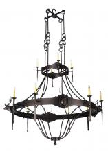  112053 - 72"W Stag 12 LT Two Tier Chandelier