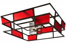  131284 - 60"Sq Tavern Red Block Acrylic Flushmount