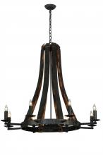  140164 - 42" Wide Barrel Stave Madera 8 Light Chandelier