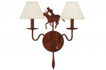  140707 - 18" Wide High Plains Rider 2 Light Wall Sconce