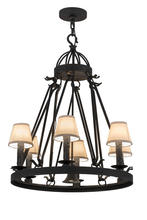  157287 - 28"W Lakeshore 6 LT W/Downlight Chandelier