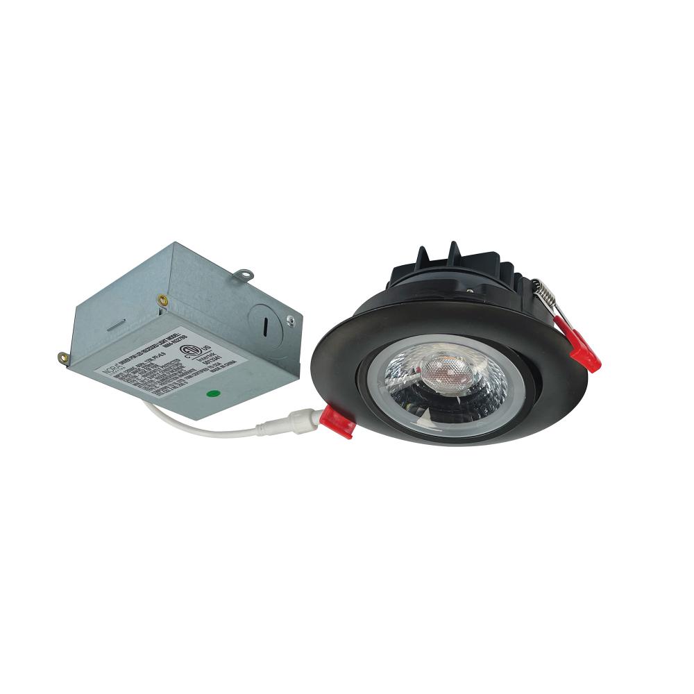 4" M4 Round LED Adjustable Gimbal, 950lm / 12W, 3000K, 120V, Matte Black