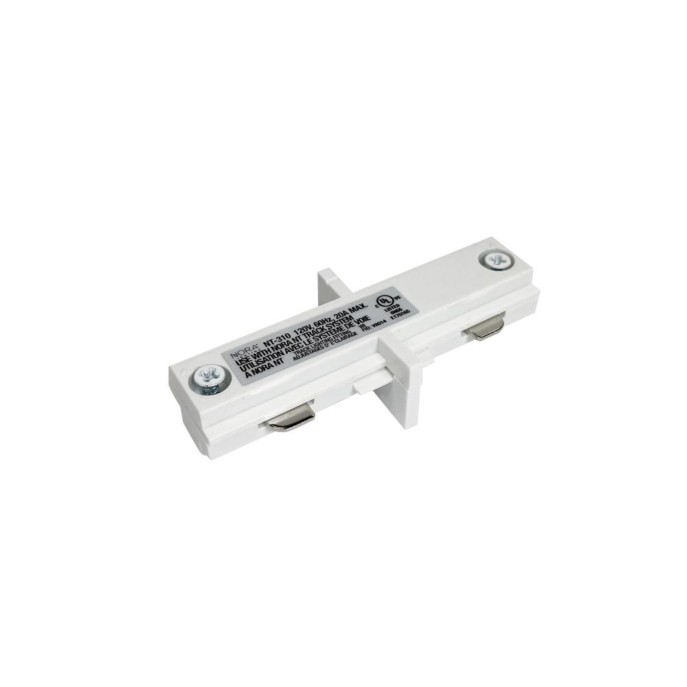 Straight Connector, 2 Circuit Track, White