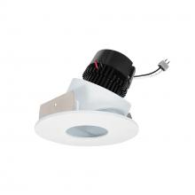  NPRLV-4RPHA40XMPW - 4" Pearl Low Voltage LED Round Adjustable Pinhole Retrofit, 950lm / 11W, 4000K, Matte Powder