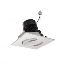  NPRLV-4SC35XWW - 4" Pearl Low Voltage LED Square Adjustable Cone Retrofit, 1200lm / 11W, 3500K, White Reflector /