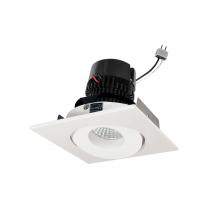  NPRLV-4SG40XWW - 4" Pearl Low Voltage LED Square Adjustable Gimbal Retrofit, 1050lm / 11W, 4000K, White Finish