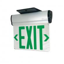  NX-811-LEDGMA - Surface Adjustable LED Edge-Lit Exit Sign, 2 Circuit, 6" Green Letters, Single Face / Mirrored