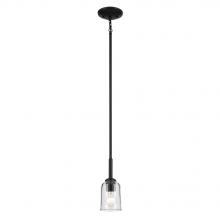  43674BKCLR - Shailene 11.25" 1-Light Mini Bell Pendant with Clear Glass in Black