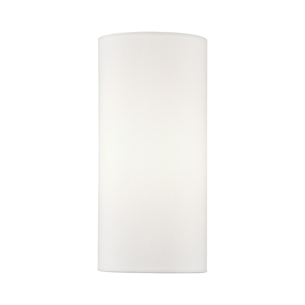 1 Light White ADA Sconce with Hand Crafted Off-White Fabric Hardback Shades