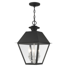  27220-04 - 3 Lt Black Outdoor Pendant Lantern