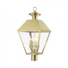  27223-08 - 4 Light Natural Brass Outdoor Extra Large Post Top Lantern