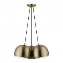  40803-01 - 3 Light Antique Brass Multi Pendant