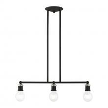  47163-04 - 3 Light Black with Brushed Nickel Accents Linear Chandelier