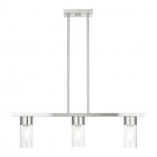  48763-91 - 3 Light Brushed Nickel Linear Chandelier