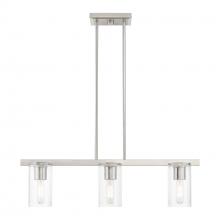  49273-91 - 3 Light Brushed Nickel Linear Chandelier