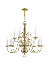  5012-02 - 12 Light Polished Brass Chandelier