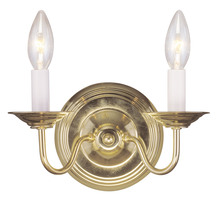  5018-02 - 2 Light Polished Brass Wall Sconce