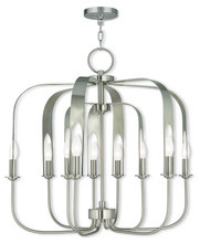  51938-91 - 6 Light + 3 Light BN Chandelier