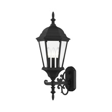  7561-14 - 3 Lt Textured Black Outdoor  Wall Lantern