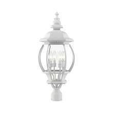  7703-13 - 4 Lt Textured White  Outdoor Post Top Lantern