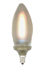  703001 - Gold Flame Candelabra Flame Bulb-Classic Frost