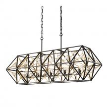  353N05MBFG - Marcia 5-Lt Linear Pendant - Matte Black/French Gold