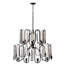  354P20MBCH - Darden 20-Lt 2-Tier Chandelier - Matte Black/Painted Chrome