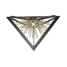  AC11442 - Sunburst  Flush Mount (Matte Black & Satin Brass Finish)