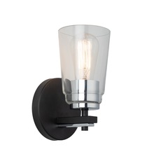  AC11931NB - Essex Collection 1-Light Bathroom Black and Chrome