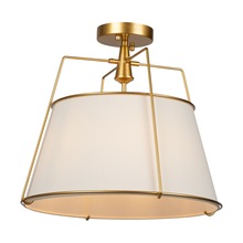  SC13362BR - Pullman Collection 3-Light Semi-Flush Mount Brass