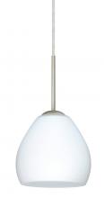  1BC-412207-LED-SN - Besa Bolla LED Pendant Opal Matte Satin Nickel 1x9W LED