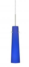  1BC-5674CM-LED-SN - Besa Camino Pendant Satin Nickel Cobalt Blue Matte 1x5W LED