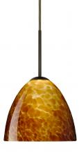  1BC-757218-MED-BR - Besa Sasha Pendant Bronze Amber Cloud 1x50W B10 Med