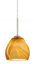  1BT-4122HN-LED-SN - Besa Bolla LED Pendant Honey Satin Nickel 1x9W LED