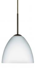  1BT-757207-LED-BR - Besa Sasha LED Pendant 1Bt Opal Matte Bronze 1x9W LED