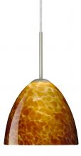  1BT-757218-LED-SN - Besa Sasha LED Pendant 1Bt Amber Cloud Satin Nickel 1x9W LED