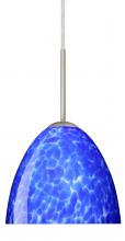  1BT-757286-LED-SN - Besa Sasha LED Pendant 1Bt Blue Cloud Satin Nickel 1x9W LED