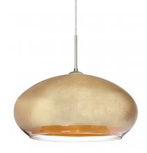  1JC-4345GF-LED-SN - Besa Brio 14 Pendant Satin Nickel Gold Foil 1x9W LED