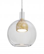  1JC-BENJICLNA-LED-SN - Besa, Benji Cord Pendant, Clear/Natural, Satin Nickel Finish, 1x9W LED