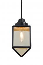  1JC-BRAVOBK-BK - Besa, Bravo Cord Pendant, Black/Gold Bubble, Black Finish, 1x60W Medium Base