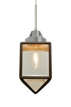  1JC-BRAVOBR-SN - Besa, Bravo Cord Pendant, Bronze/Gold Bubble, Satin Nickel Finish, 1x60W Medium Base