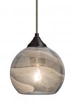  1JC-JILLYSM-BR - Besa, Jilly Cord Pendant, Vapor Smoke, Bronze Finish, 1x60W Medium Base