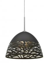  1JC-KIEVBK-SN - Besa Kiev Pendant, Black, Satin Nickel Finish, 1x60W Medium Base