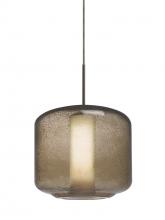  1JC-NILES10SO-BR - Besa Niles 10 Pendant, Smoke Bubble/Opal, Bronze Finish, 1x60W Medium Base T10