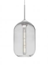  1JC-OMEGA12CL-EDIL-SN - Besa, Omega 12 Cord Pendant, Clear, Satin Nickel Finish, 1x4W LED Filament