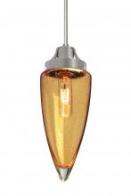  1JC-SULUAM-SN - Besa, Sulu Cord Pendant, Amber Bubble, Satin Nickel Finish, 1x60W Medium Base