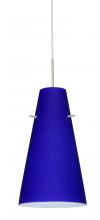  1JT-4124CM-SN - Besa Cierro Pendant Satin Nickel Cobalt Blue Matte 1x100W Medium Base