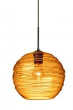  1JT-462782-BR - Besa Wave 10 Pendant Bronze Amber 1x60W Medium Base