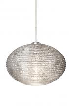  1JT-4913GL-SN - Besa Pendant Pape 12 Satin Nickel Glitter 1x75W Medium Base