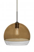  1JT-ALLY12AM-EDIL-BR - Besa, Ally 12 Cord Pendant, Amber/Clear, Bronze Finish, 1x5W LED Filament